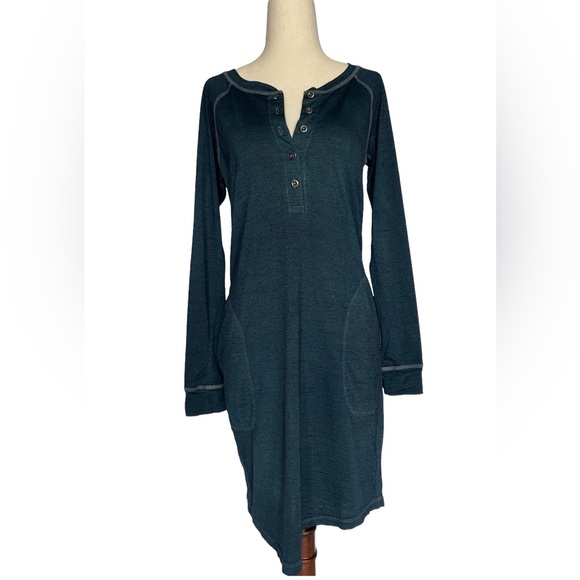 Wool& Georgia Henley Merino Wool Blend Dress Size Extra Small Wooland - Picture 1 of 11